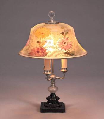 A PAIRPOINT REVERSE-PAINTED TABLE LAMP