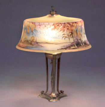 A PAIRPOINT REVERSE-PAINTED TABLE LAMP