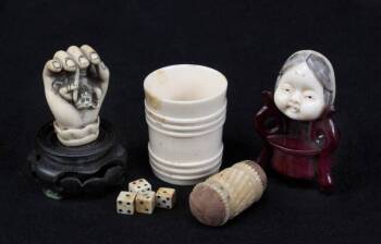 A GROUP OF FOUR IVORY NETSUKE