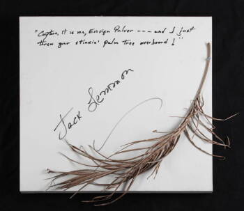 JACK LEMMON SIGNED CANVAS WITH PALM FROND