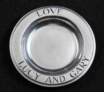 LUCILLE BALL GIFTED PEWTER PLATE