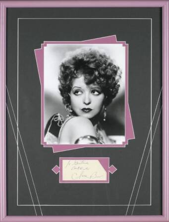 CLARA BOW SIGNATURE AND PHOTOGRAPH