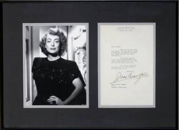JOAN CRAWFORD SIGNED LETTER AND PHOTOGRAPH