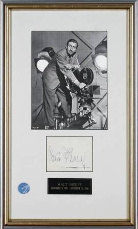 WALT DISNEY SIGNATURE WITH PHOTOGRAPH