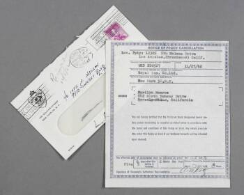 MARILYN MONROE NOTICE OF INSURANCE CANCELLATION