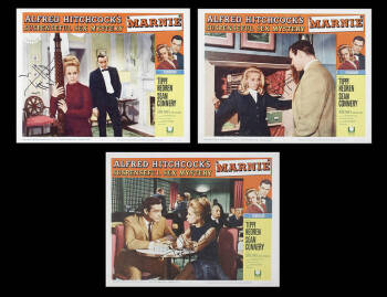 MARNIE - TIPPY HEDREN SIGNED LOBBY CARDS