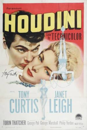 1817HOUDINI - TONY CURTIS SIGNED POSTER