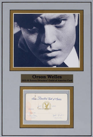 ORSON WELLES SCREEN DIRECTOR GUILD MEMBERSHIP CARD