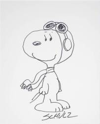 THREE CHARLES SCHULZ DRAWINGS