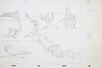 A WARNER BROTHERS ANIMATION DRAWING OF EIGHT "LOON