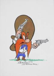 A WARNER BROTHERS WATERCOLOR OF YOSEMITE SAM