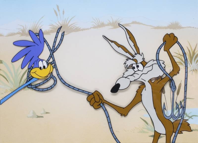 A WARNER BROTHERS CELLULOID OF ROAD RUNNER AND WIL