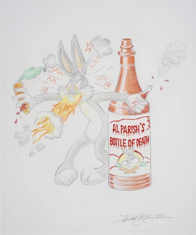 A KIRK MUELLER DRAWING OF BUGS BUNNY