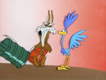 A WARNER BROTHERS CELLULOID OF ROAD RUNNER AND WIL