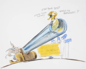 A WARNER BROTHERS ANIMATION DRAWING OF BUGS BUNNY