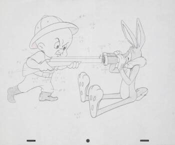 A WARNER BROTHERS PRODUCTION DRAWING OF ELMER FUDD