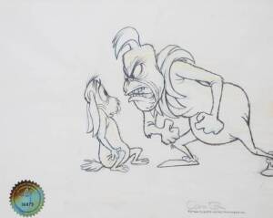 TWO CHUCK JONES PRODUCTION DRAWINGS OF THE GRINCH