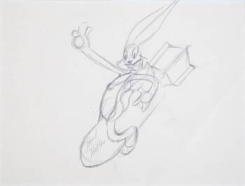 THREE WARNER BROTHERS DRAWINGS OF BUGS BUNNY