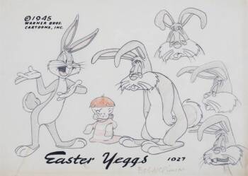 A WARNER BROTHERS MODEL SHEET OF BUGS BUNNY FROM "