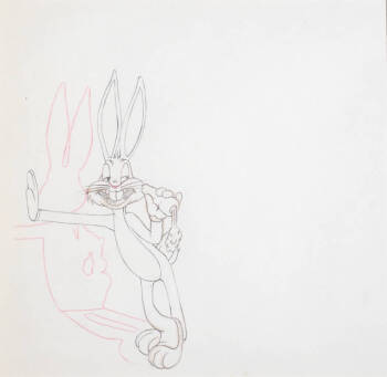 A WARNER BROTHERS PRODUCTION DRAWING OF BUGS BUNNY