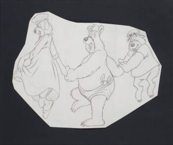 A WARNER BROTHERS PRODUCTION DRAWING OF THE THREE