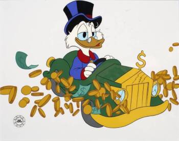 A WALT DISNEY CELLULOID OF SCROOGE MCDUCK