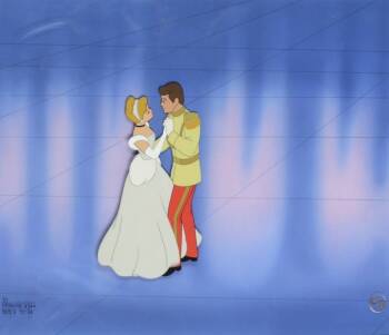 A WALT DISNEY RE-ANIMATION CELLULOID FROM "CINDE