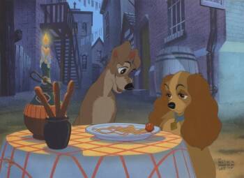A WALT DISNEY CELLULOID FROM "LADY AND THE TRAMP"