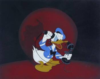 A WALT DISNEY PUBLICITY CELLULOID OF DONALD DUCK