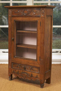 A FRENCH PROVINCIAL FRUITWOOD HANGING CUPBOARD