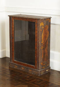 A SMALL GLAZED SIDE CABINET