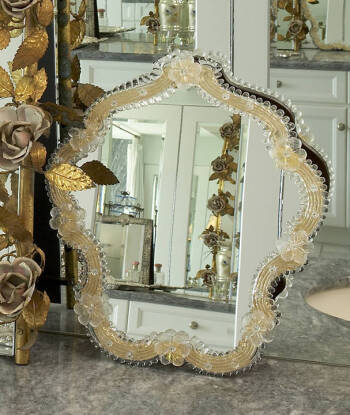 TWO VENETIAN MURANO GLASS VANITY MIRRORS