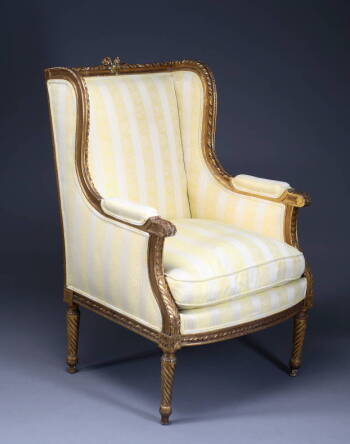 LOUIS XVI STYLE GILTWOOD BERGERE