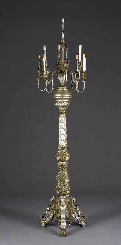 ITALIAN BAROQUE STYLE NINE LIGHT TORCHERE