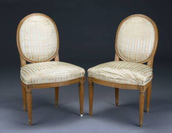 PAIR OF LOUIS XVI STYLE SIDE CHAIRS