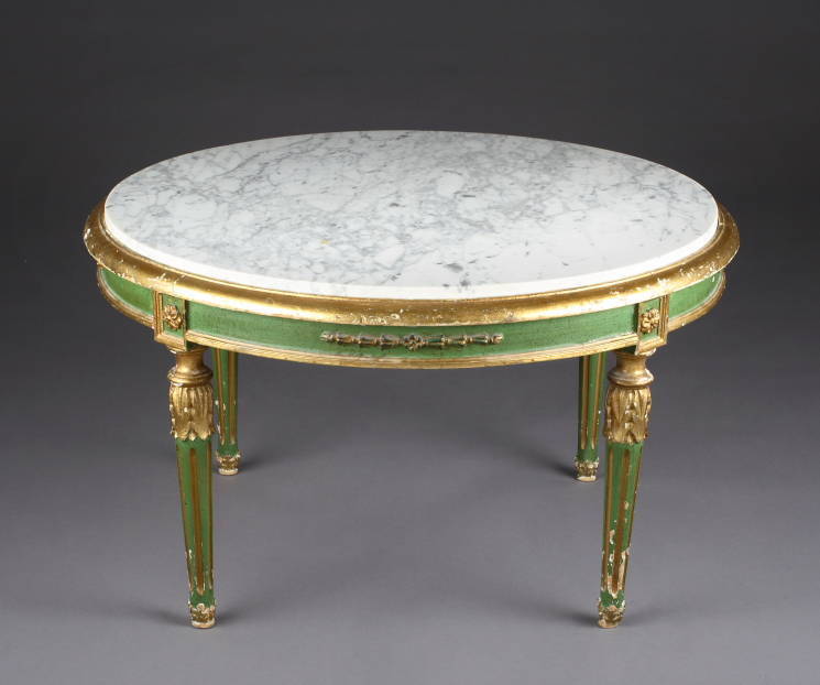 ITALIAN NEOCLASSICAL STYLE GILDED COFFEE TABLE