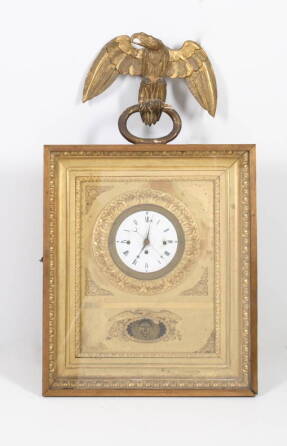 GILDED FRENCH EMPIRE WALL CLOCK