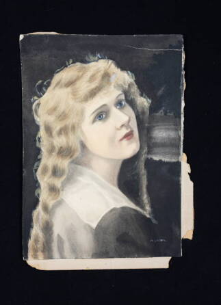 WATERCOLOR PORTRAIT OF MARY PICKFORD