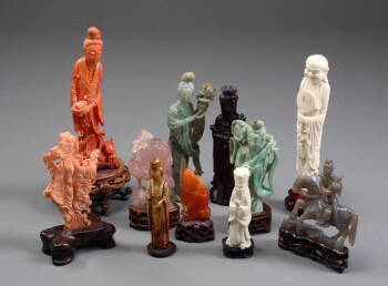 COLLECTION OF CHINESE HARDSTONE DEITIES