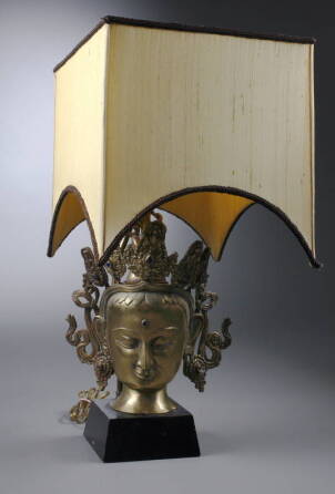 BRASS EAST INDIAN DIETY TABLE LAMP BASE