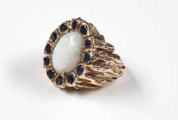 OPAL AND SAPPIRE RING