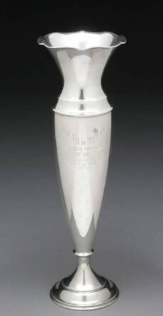 MARY PICKFORD OWNED INSCRIBED SILVER TROPHY