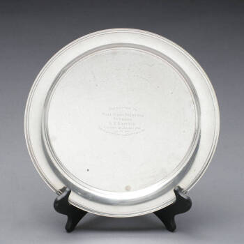 MARY PICKFORD OWNED INSCRIBED SILVER TRAY