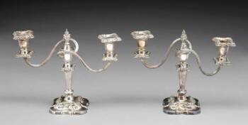 MARY PICKFORD OWNED SILVER CANDELABRUMS