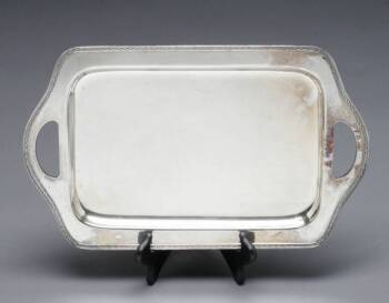 MARY PICKFORD OWNED SILVERPLATED TWO HANDLED TRAY