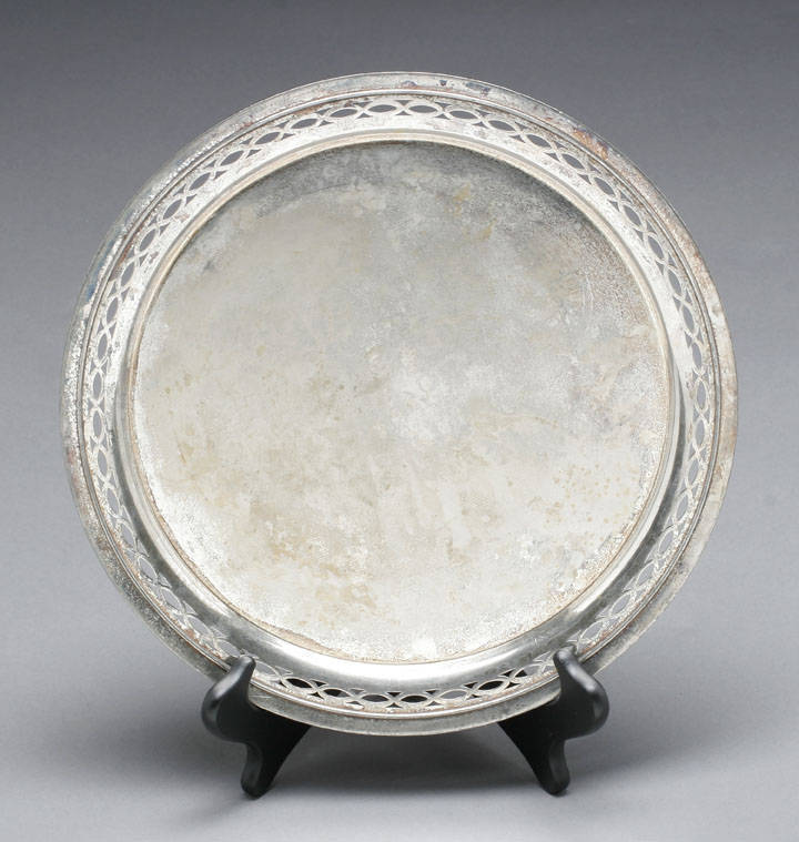 MARY PICKFORD OWNED SILVERPLATED ROUND TRAY