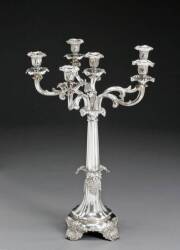 MARY PICKFORD OWNED SILVERPLATED SIX-LIGHT CANDELABRA - 2
