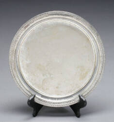 MARY PICKFORD OWNED SILVERPLATED ROUND TRAY - 2