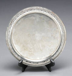 MARY PICKFORD OWNED SILVERPLATED ROUND TRAY - 2