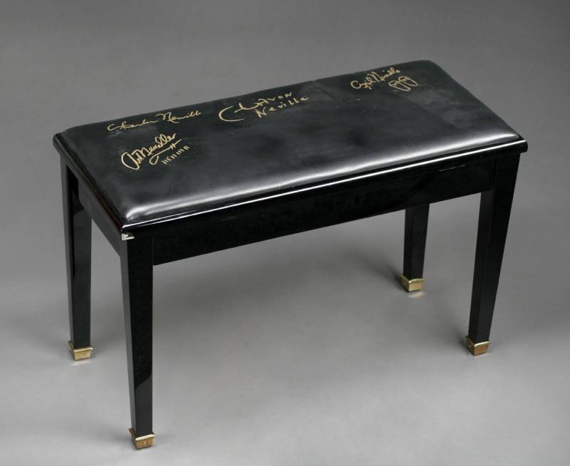 NEVILLE BROTHERS SIGNED PIANO BENCH
